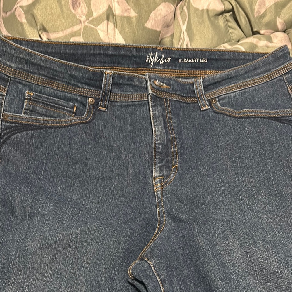 Style & Co. Women's Blue Straight Leg Jeans